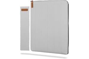 HANOI Collection® Lisboa™ Funda para libros de lectura con cremallera acolchada. Funda de libro acolchada grande. Funda libro grande. Funda protectora de libros de lectura (Gris Claro, Grande)