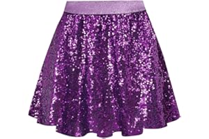BALAYSIER Glitzer Rock Mädchen Pailletten Rock mit Auskleidung Kinder Fransen Rock Geeignet für 6-12 Jahre