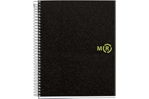 Miquelrius - Carnet A5, 120 feuilles, 4 bandes de couleur, papier recyclé, grille de 5 mm, couverture en polypropylène recyclé noir