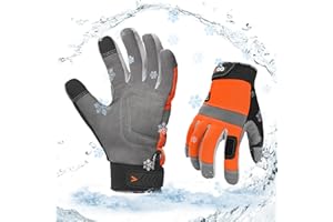 Vgo... Guanti Lavoro Termici Impermeabili d'Inverno, Invernali Guanti Touchscreen per Frigo Magazzino Legnameria Multifunzione Edilizia, 1 paio