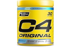 CELLUCOR C4 Original Beta Alanine Sports Nutrition Bulk Pre Workout Powder for Men & Women | Best Pre-Workout Energy Drink Supplements | Creatine Monohydrate | Icy Blue Raspberry | 30 Servings