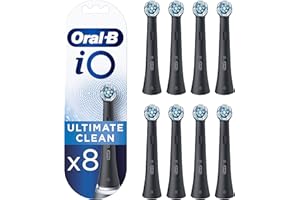 Oral-B iO Ultimate Clean Brossette Pour Brosse À Dents Électrique Noire, Lot De 8, Convient À Une Boîte Aux Lettres