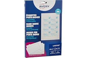 Avery L4727-20 tabliczka z nazwiskiem 54 x 90 mm