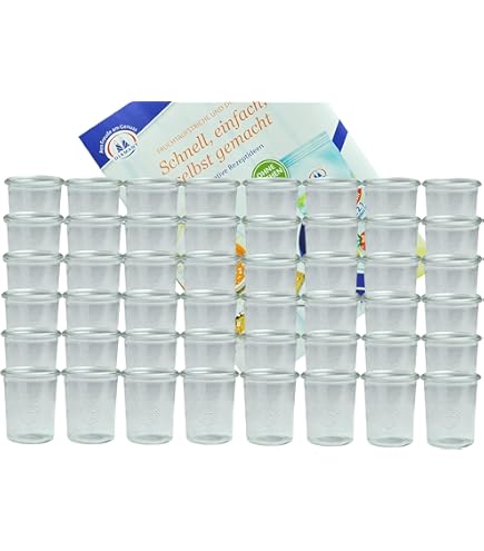 Set De 8 Bocaux Weck 530 Ml Bouteille De Jus Avec 8 Couvercles En Verre Incl Livret De Recettes De Gel Magique De Diamantzucker