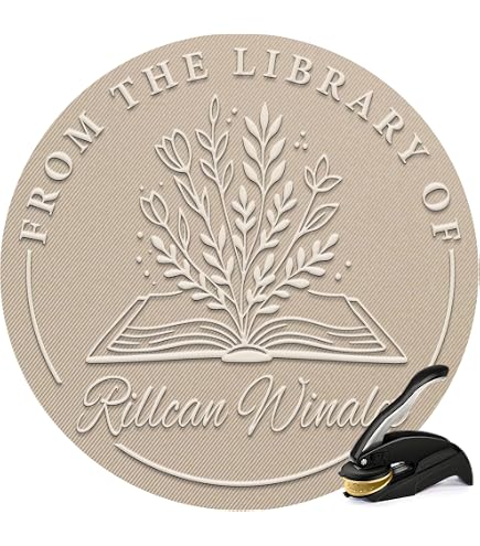 Buchpräger Persönlicher - Prägestempel Personalisiert, Book Embosser Personalisiert, From The Library Of Stempel, Benutzerdefinierte Stempel Mit Namen/Text/Logo (Cat-1