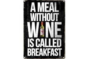 Grindstore Plaque A Meal Without Wine is Called Breakfast 30,5 x 40,7 cm