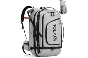 Tolaccea Plecak podróżny, z Certyfikatem TSA Plecak na laptopa z rolowaną górą, mieszczący laptopa o przekątnej do 17,3 cala, Rozszerzalny 40-55L- na Weekend, Turystykę, Trekking, Kemping