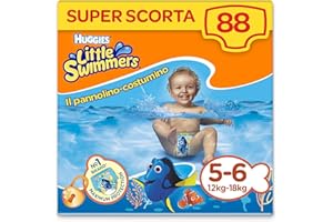 Huggies Little Swimmers L, talla 5-6 (12-18 kg), 8 paquetes de 11 [88 pañales] 88 pezzi