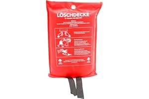 Löschdecke von ANDRIS® 1,6 m x 1,8 m nach DIN EN 1869 in handlicher PVC Schutzhülle, vor allem für Entstehungsbrände geeignet aus hochwertigem Glasfasergewebe
