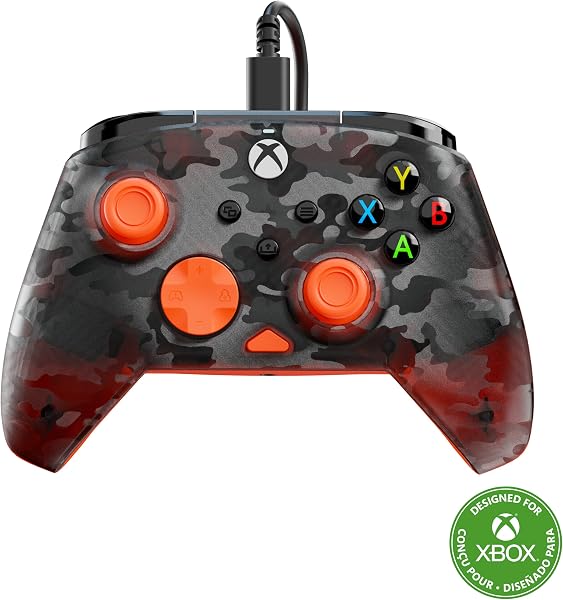 Turtle Beach Rematch Core Orange and Ghost Black Camo Wired Gaming Controller with Audio Controls, Rumble Motors and Impulse Triggers – Licensed for Xbox Series X or S, Xbox One and Windows PCs - 1