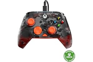 Turtle Beach Rematch Core Ghost Camo noir/orange - Manette de jeu filaire - Licence Xbox Series XS, Xbox One et PC - touches audio, moteurs de vibration et gâchettes d'impulsion, câble de 3 m