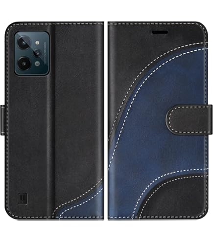 MOJIA Cover Flip Per Realme C31 4G – Custodia Portafoglio In PU Con Supporto E Slot Per Schede, Antiurto, Colore Nero