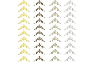 LONSVTTU 40 Pezzi Metallo Angolo di Protezione retrò Protezioni per Angoli di Libri Protezioni Decorazione del Bordo per Libri per da Foto Scrapbooking Menu Quaderni Cartelle