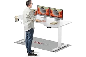 SANODESK 160×75CM Electric Standing Desk Height Adjustable Corner Standing Desk Sit Stand Table Adjustable Desk with Memory Smart Pannel for Home Office