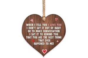 MANTA MAKES I love you plaque | gifts | heart for her | signs hanging girlfriend boyfriend women | wooden keepsake sign gift | wife anniversary mum hearts | plaques with sayings
