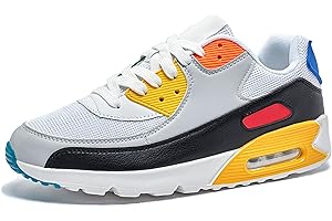 HITMARS Baskets Homme Femme Chaussure de Course Chaussures de Sport Fitness Sneakers Légères Chaussures d'Athlétisme Noir Blanc EU36-47