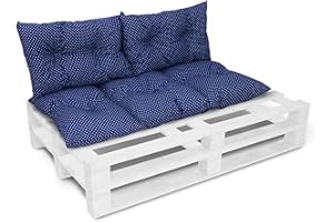 Amilian Zestaw poduszek na meble paletowe, 1 x 120 x 60 + 2 x 40 x 60 cm, poduszka na siedzisko, do pokoju młodzieżowego, na balkon, mała kanapa, do pokoju młodzieżowego
