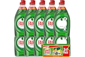 EDE GROUP Fairy Washing Up Liquid Original 320ml x 10 (Carton) with Elbow Grease Scourer 3+1 Pack - Hand Grip Scourer