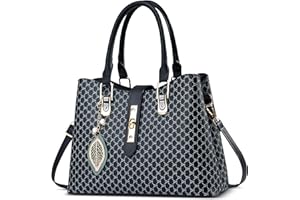 FORRICA Women Handbag Top Handle Bag Elegant Exquisite Pendant Shoulder Bag PU Leather Ladies Crossbody Bag for Banquet Travel Business Black