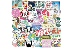 FOCRI 100Pcs Love World Peace Aufkleber, Wasserdichtes Vinyl Hoffnung Aufkleber für Wasserflaschen Laptop Gepäck Tasse Computer Handy Skateboard, Geschenk für Kinder Jugendliche Erwachsene