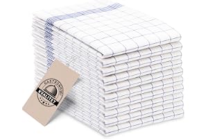 Zollner set med 10 kökshanddukar, 50x70 cm, 100% bomull, 170 g/m², blå rutig