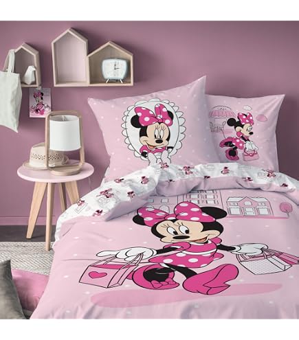 Mickey & Friends Kinder-Bettwäsche-Set – 100% Baumwolle, Bettbezug 140x200 Cm & Kissenbezug 70x90 Cm, Mit Reißverschluss