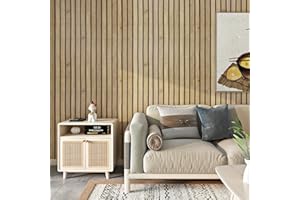 FunStick Papier Adhesif pour Meuble Bois Effet Tasseaux Revêtement Adhésif Cuisine Plan de Travail Marron Clair Papier Peint Adhesif Mural Bois Vinyle Adhésif pour Meuble Cuisine Amovible 30CM×5M