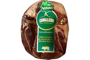 THE BLACK HOOF 2,5 Kg Jambon Iberique (Épaule) PATA NEGRA Désossé 100% naturel - Originaire de porcs ibériques élevés en plein air à Dehesas - Epaule Iberique Espagnol Sans Os - Jamon Iberico, Paleta Iberica