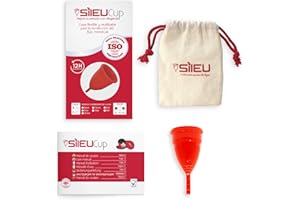 Copa Menstrual Sileu Cup Sport - Copa deportiva perfecta para deportes, pilates, yoga, piscina, baile, gimnasio - Alternativa ecológica y natural a tampones y compresas - Talla L, Rojo