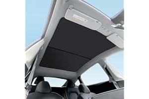 TOPABYTE Car Glass Roof Sunshade for Tesla Model Y 2020-2024 Upgrade Ice Crystal Foldable Sunroof Shade Sunshades Heat Insulation Cover Roof Window UV Protection (2PCS/Black)