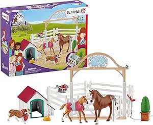 Schleich 42458 Horse Club Play Set Hannah S Guest Horses With Ruby The Dog For Children Aged 5 And Up Amazon De Spielzeug