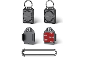 PROfezzion Etui na AirTag, etui na AirTag, z kółkiem na klucze, paskiem pętelkowym i samoprzylepnym uchwytem 3M do breloka, obroży dla psa, dla dzieci, torby, roweru, samochodu i nie tylko,