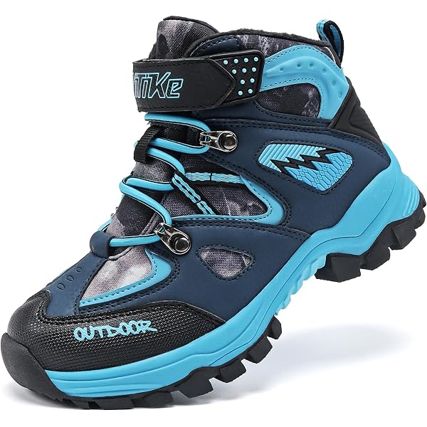 Chaussure De Randonnée Enfant Fourrée Bottes D'Hiver Imperméables Antidérapantes Garçon Fille