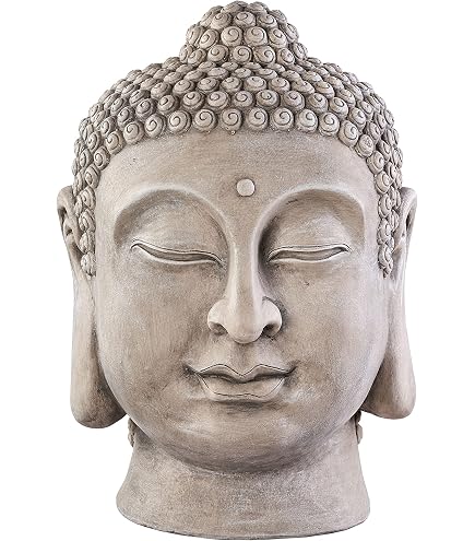 Buddha Kopf Skulptur Aus Lavastein – Feng Shui Garten Deko, 50 Cm, Wetterfest
