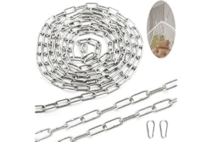 SWTYExt Catena 2M φ3mm Cadenas Cadena de Acero Inoxidable Cadena Acero Inoxidable de Eslabón Corto Piezas Cadena Candado para Mascotas Tender la Ropa Antirrobo Cubos de Basura