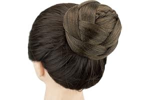 IMISSU Danseur Tressé Chignon Couverture De Cheveux Donut Postiches Chouchou Chignon Perruque Chignon Sur La Fête De Mariage (M3 Mix Brown)