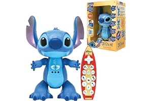 Lexibook, Disney Stitch, Interaktives Spielzeug Bilingue Englisch Deutsch, Gestensteuerung und Fernbedienung, Reagiert auf Berührung, Programmierbar, Zwei Geschwindigkeiten, Blau, STITCHi3