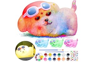 ONLYFUN Zestaw do malowania psów DIY - dla dziewczynek i na urodziny, lampa 3D dla psów do malowania i jako lampka nocna, idealna zabawka i prezent dla dzieci w wieku 3-12 lat