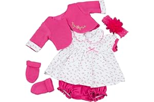 Bibi Doll - 20" Reborn Doll Clothes Suitable for 20" Baby Doll Boy Girl Dress Outfit Christmas Birthday Gift (Hot Pink Girl Outfit)
