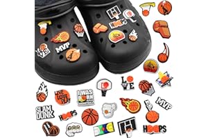 BABYZOCO Pines Charms para crocs, Crocs Pin, Crocs charms, Shoe Charms, Adornos De zapatos, decoración de zapatos para Regalos, Colgante de zapato, Diseño de Baloncesto, Pack 25 unidades