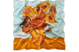 Prettystern Ręcznie roulowana, 100% jedwabna chusta malarska, satynowa, dla kobiet