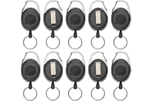 SCHMALZ WERBESERVICE 10-pc Porta Skipass Nero Trasparente con Anello Portachiavi, Cartellino, Ausweisjojo, Skipassjojo, Yoyo