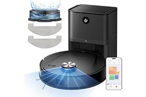 Ultenic T10 Lite Robot Aspirador con Base Autovaciado 18000Pa, 60Días Manos Libres, Limpieza Matricial, Auto-Ajuste Potencia para Alfombra, Robot Aspirador y Fregasuelos con LIDAR para Mascota Niño