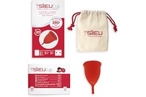 Copa Menstrual Sileu Cup modelo Tulip - Alternativa ecológica y natural a tampones y compresas - Las mejores opiniones de nuestros clientes, recomendada por ginecólogos - Talla L, Rojo