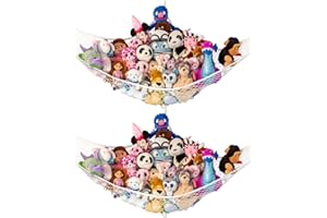 Lilly's Love Organizador Peluches - Almacenamiento de Juguetes para Animales de Peluche Suaves - Paquete Grande de 2 (Blanco)