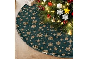 Lanpn Weihnachtsbaum Rock 120cm Weihnachtsbaumdecke Pad Samt Weihnachtsbaum Decke Abdeckung Groß Christbaumdecke Baumdecke für Weihnachten Neujahr Innen Zuhause Bodendekoration (Grün)