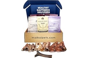 MAIKAI 100% naturalne przekąski dla psów + poroże jelenia - zdrowe przekąski i gryzaki dla psów - prezent urodzinowy dla psów