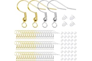 TOAOB THE ONE AND ONLY BABY TOAOB 400 Pezzi Ganci per Orecchini Anallergici Rame Placcato Argento 925 Monachelle 18 mm e Siliconi Chiusure Ferma Orecchio Trasparenti per Fai da Te Accessori Argento e Oro Tono