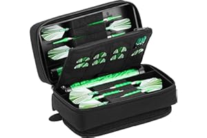 Casemaster Plazma Pro Darttasche für 6 Dartpfeile mit weicher und Stahlspitze, verfügt über eine große Fronttasche für Mobile Geräte, integrierte Aufbewahrungsröhren und Taschen für Flüge, Spitzen,