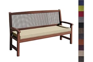 sunnypillow Coussin pour Banc de Jardin 110 x 40 x 5 cm plusieures Tailles et Couleurs à Choisir Assise Confortable pour Banc de terrasse/Balcon/Banquette/Galette de Chaise Ecru